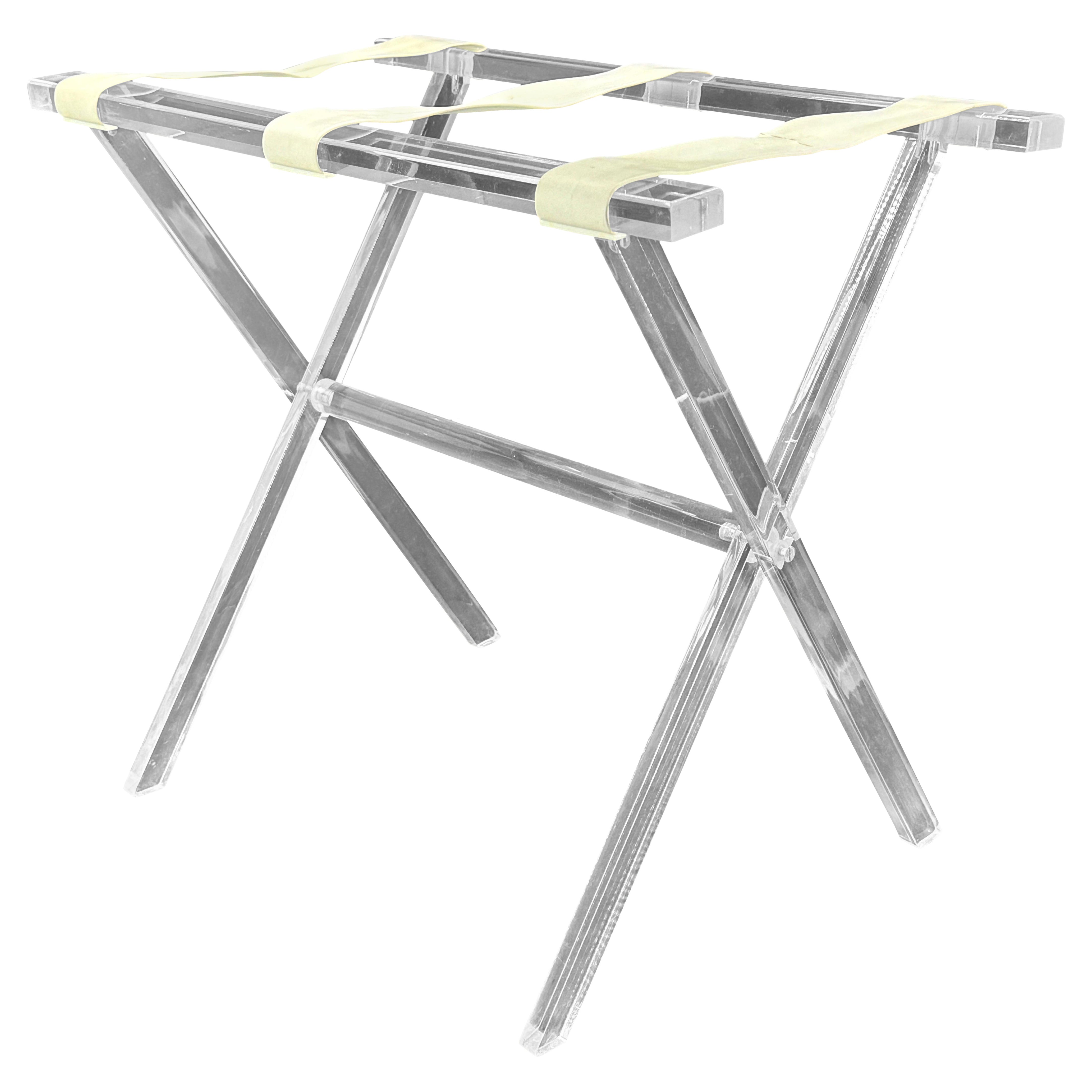 Vintage Hollywood Regency Lucite Tray Table or Luggage Rack