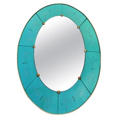 Oval mirror attributed to Luigi Brusotti or Fontana Arte
