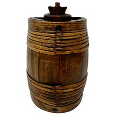 Antique British Indian Costrel Harvest Canteen for Water or Cider, Circa 1850.