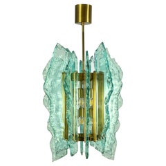 Rare Italian  Murano Cut-Glass Chandelier  1960s