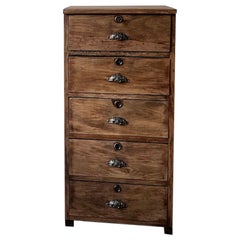 Vintage Small old french vertical craft unit with 5 drawers