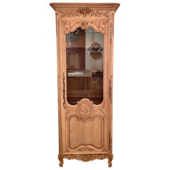 Antique French Provincial Glass Front "Bonnetiere" Circa 1880-1890.