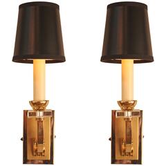 Pair of Mid-Century Wall Sconces by Jacques Adnet