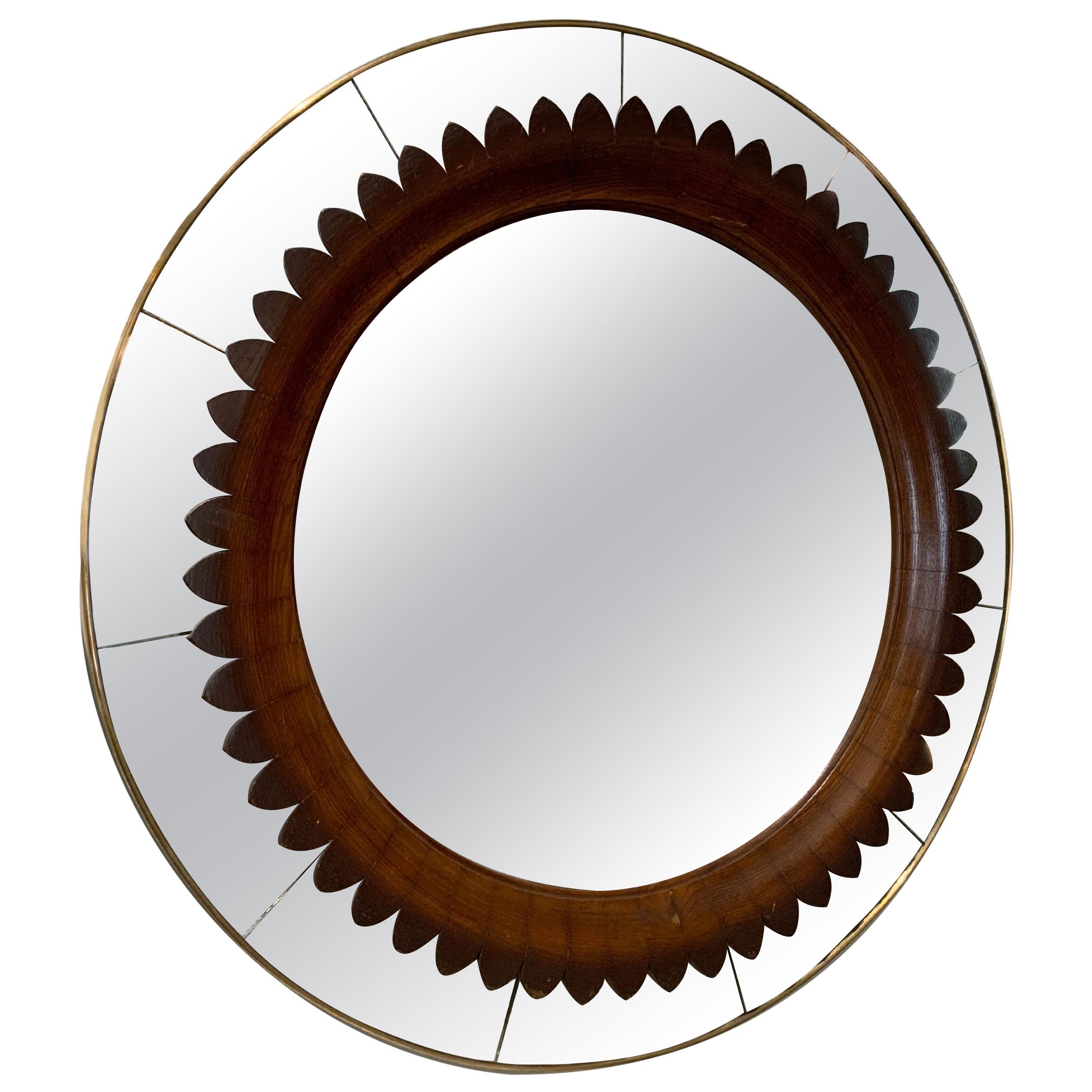 Specchio in legno Fratelli Marelli Italia 1950