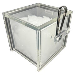 1970's Italian Barware Würfel-Eiskübel in dickem Lucite