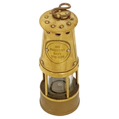 Scale Model of English Coal Miner's Safety Lamp or Inspector's Lantern of Brass