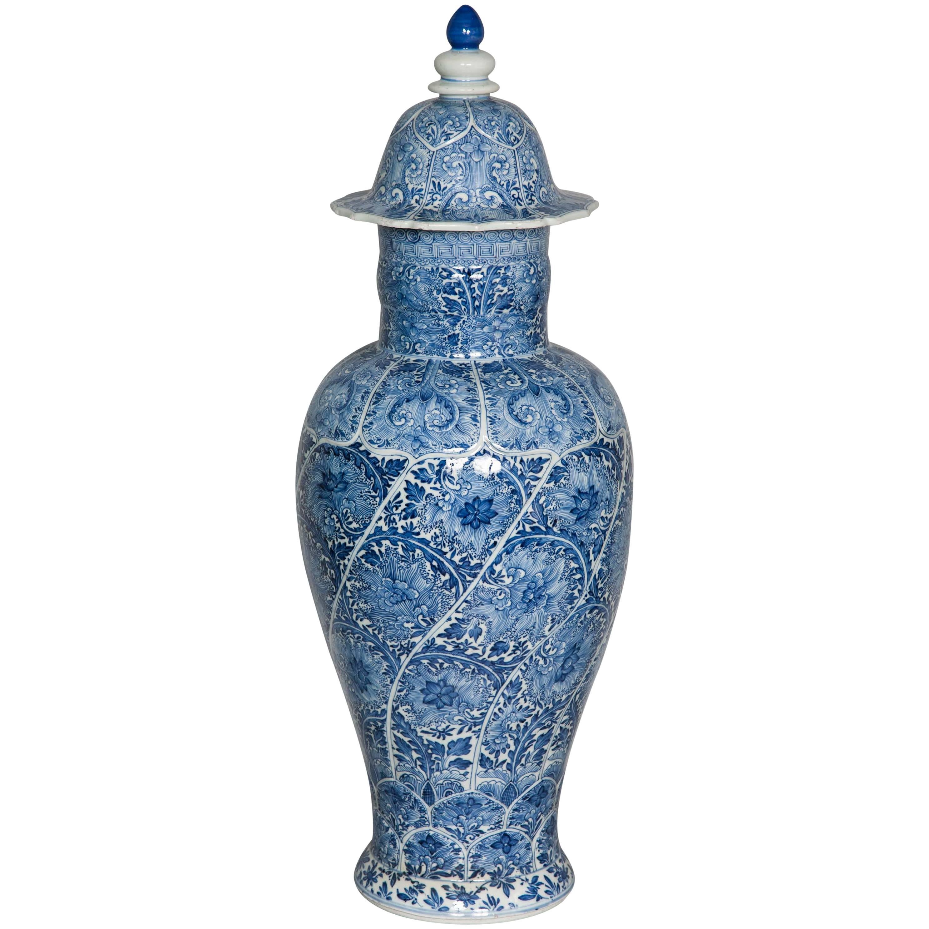 Chinese Blue and White Vase, circa 1700 For Sale