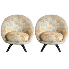 Pair of Swivel Circle Chairs in the Style of Ditzel