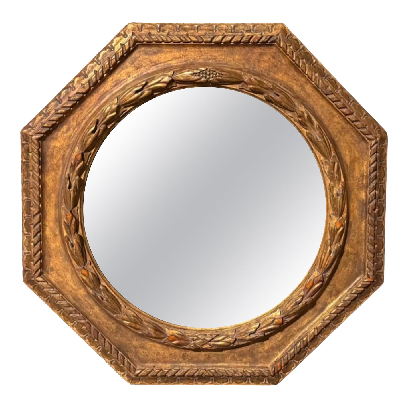 Regency Style Paul Ferrante Octagonal Giltwood Mirror