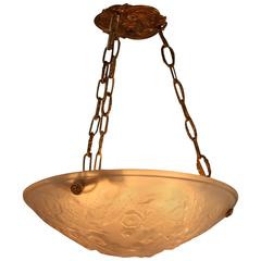 French Art Deco Pendant Light by Muller Freres