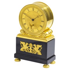 Englische Regency-Kaminuhr aus Schiefer und Goldbronze von Grimalde & Johnson