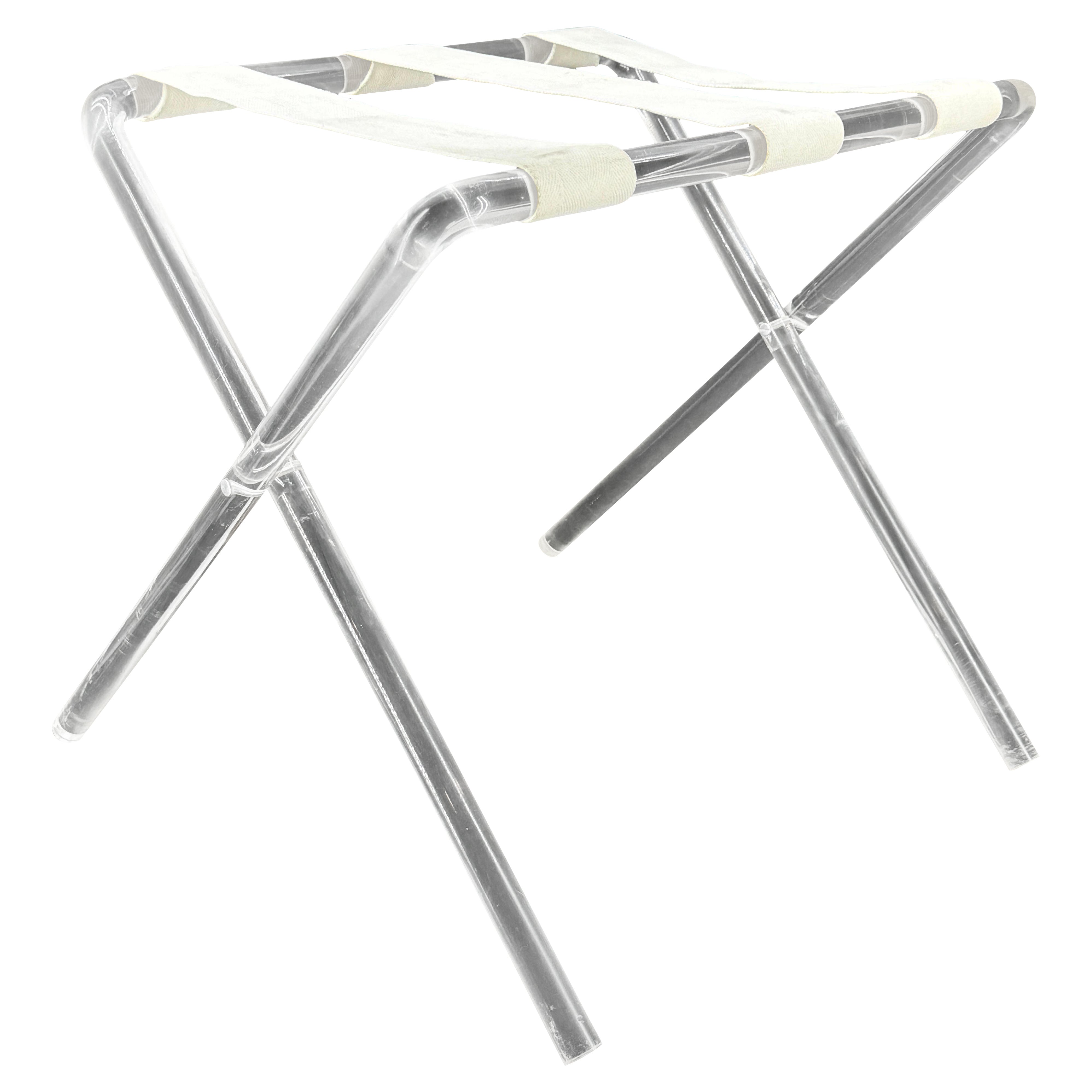 Vintage Hollywood Regency Lucite Tray Table or Luggage Rack