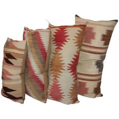 Multiple Muted Navajo Weaving Pillows