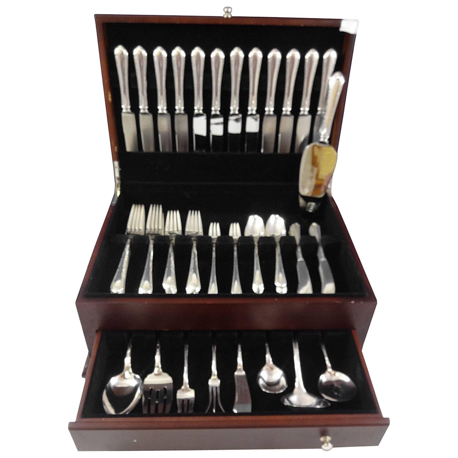 Chased Diana by Towle Sterling Silver Flatware Set for 12 Service 81 Pieces