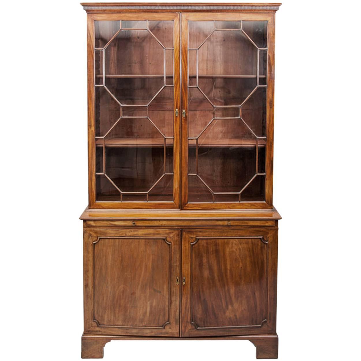 George II Two-Part Mahogany Bookcase 