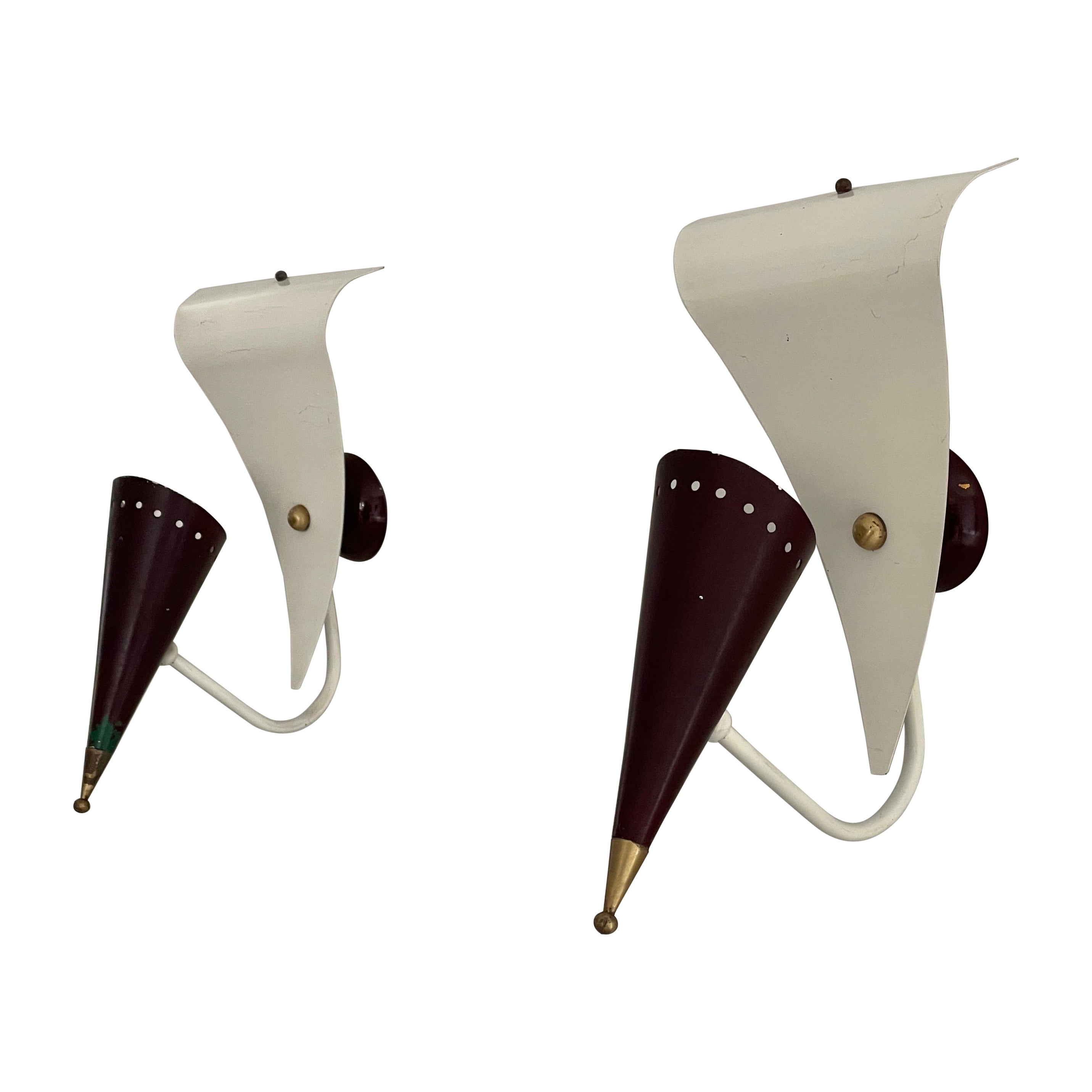 Paire d'appliques par Gilardi & Barzaghi, années 1950, Italie en vente
