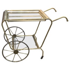 Mid Century Italian Brass Bar Cart