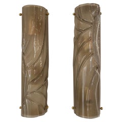 Pair of Modern Fume Colored Murano Glass Sconces