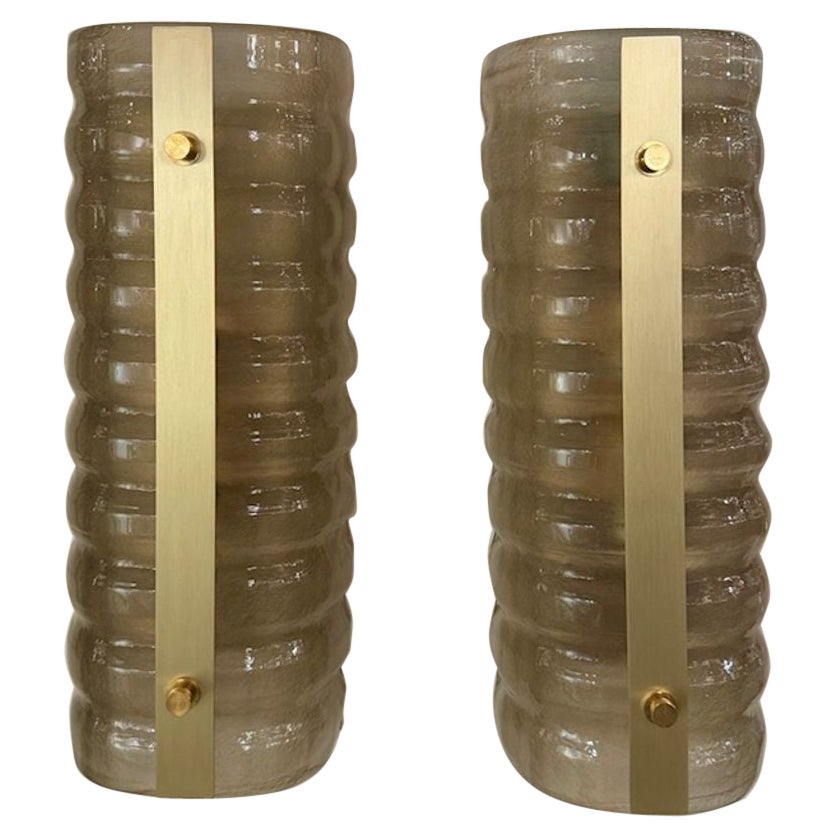 Pair of Modern Barrel Murano Sconces