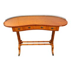 French Satinwood Writing Table / Desk