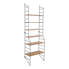 Vintage Mid-Century String Style Footed Wall Mount Shelving Unit