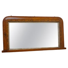 Victorian Tunbridge Wear Walnut Overmantel Mirror  The Mirror Frame is 3" wide i