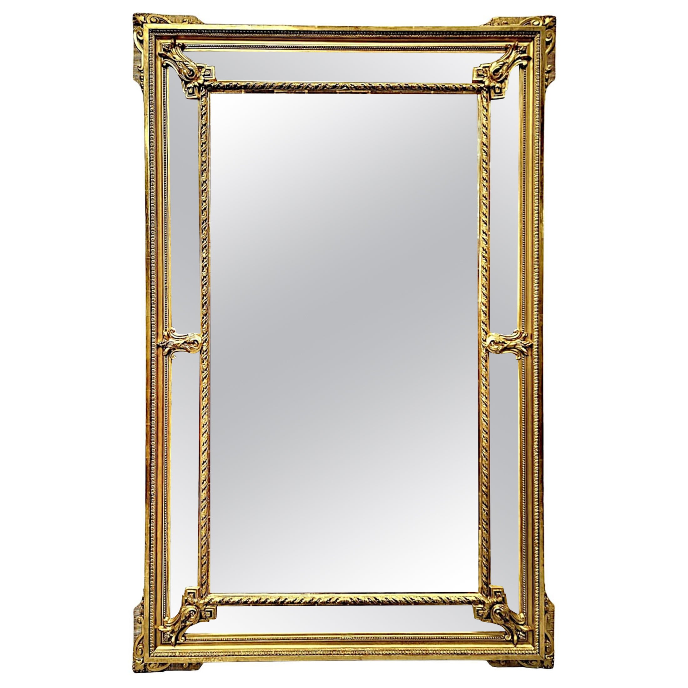 19th Century Large Giltwood Margin Overmantel or Hall Mirror