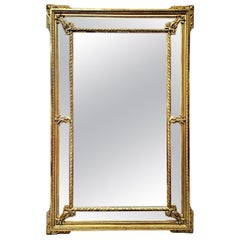 Antique 19th Century Large Giltwood Margin Overmantel or Hall Mirror