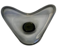 Gran cuenco de cristal ahumado gris de Per Lütken para Holmegaard, Dinamarca, años 60
