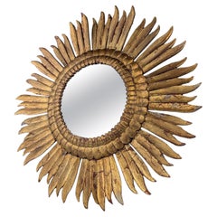 Vintage Sunburst Giltwood Spiegel 1970er