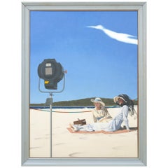 Actresses off set Ross Watson (Australien né en 1962), huile sur carton