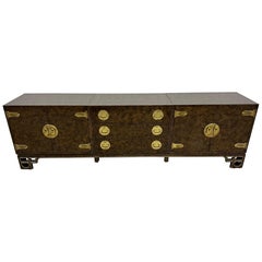Mid-Century Modern Mastercraft 3-Piece Burled Wood Dresser