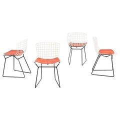 Años 50 Juego de cuatro sillas auxiliares tamaño infantil Harry Bertoia para Knoll nº 425-N