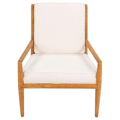 1950s T.H. Robsjohn Gibbings for Widdicomb Lounge Chair in New White Fabric