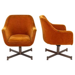 1960s Pair of Ward Bennett for Brickel Associates Bumper Arm Chairs