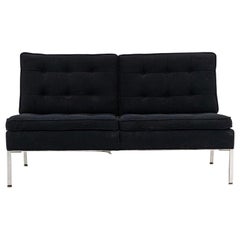 1960 Gordon Bunshaft y Davis Allen para Thonet Sofá loveseat de dos plazas Tuxedo