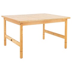 1980s Danish Modern Oak Desk / Dining Table 40 x 50 x 28.5 inches