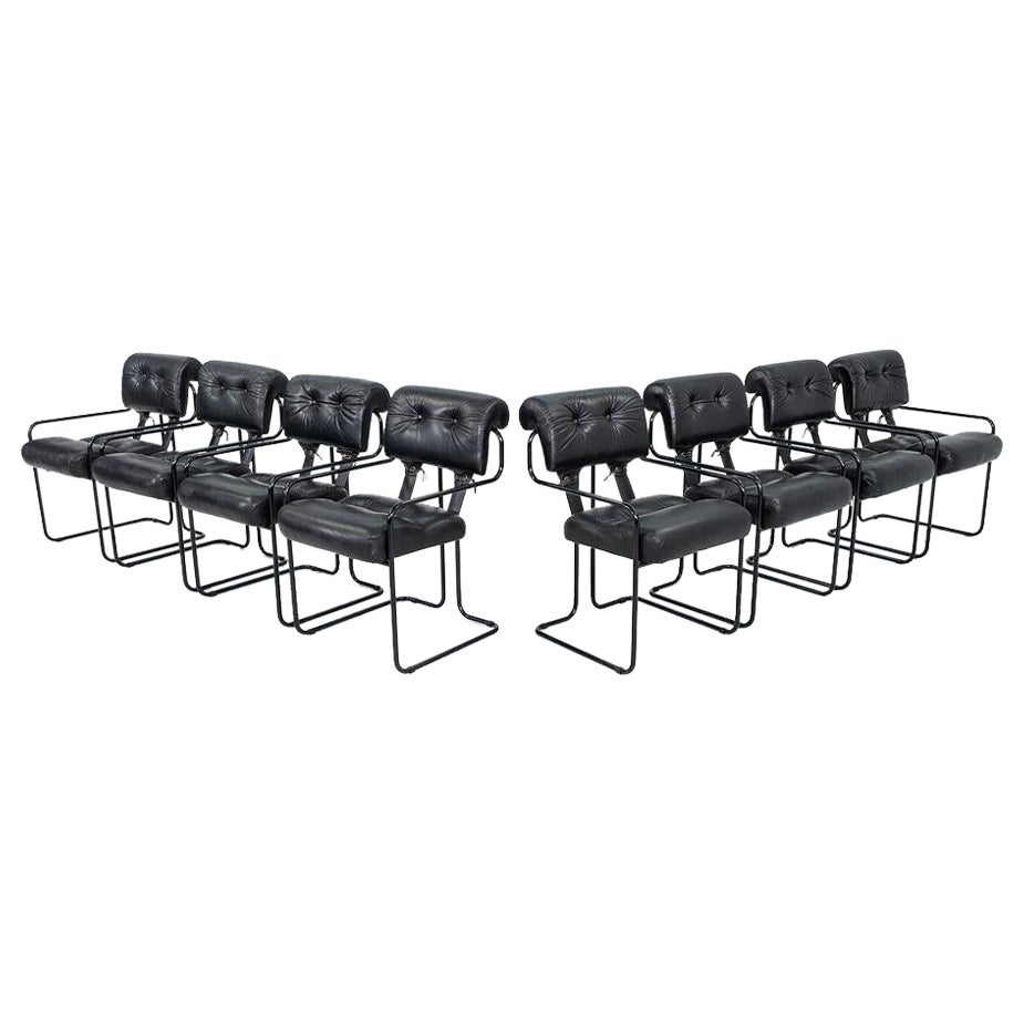 1970s Set of 8 Guido Faleschini Tucroma Armchairs i4 Mariani + Pace Collection