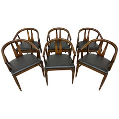 Mid-Century Modern Walnut Wishbone Dining Chairs - Set of 6