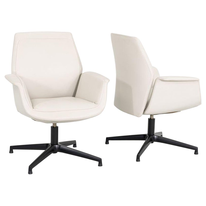 2015 Pair of Jean-Marie Massaud for Poltrona Frau Downtown Arm Chairs in Leather