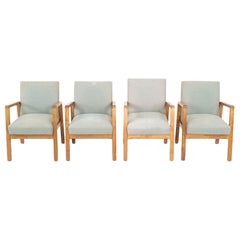 Ensemble de quatre fauteuils de salle à manger Alvar et Aino Aalto, modèle 54/404, datant d'environ 1945