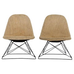 C. 1953 Pair of Herman Miller Eames LKR Cats Cradle Lounge Chairs with Bases