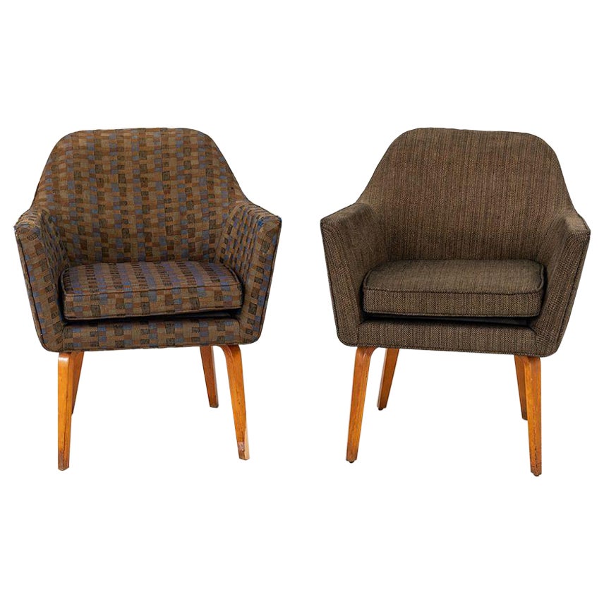 C. 1958 Coppia di poltrone da salotto Florence Knoll 84 ULB in tessuto e Wood in vendita