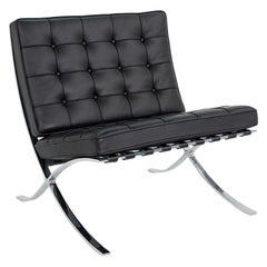 2023 Knoll Barcelona Loungesessel von Mies van der Rohe aus schwarzem Leder