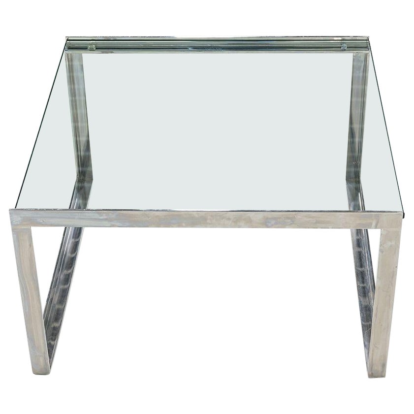 C. 2010 Steele for Knoll SM Table d'appoint en acier avec plateau en verre de 24 pouces en vente