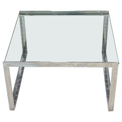 C. 2010 Shelton Mindel for Knoll SM Coffee Side Table in Steel w/ 24" Glass Top
