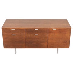 C. 1961 George Nelson for Herman Miller 55 inch Walnut Credenza Cabinet