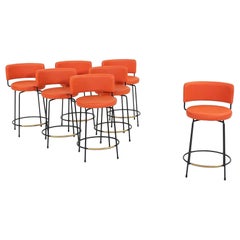 C. 2022 Grazia & Co Diiva Swivel Counter Stool in Orange 2x Disponibile