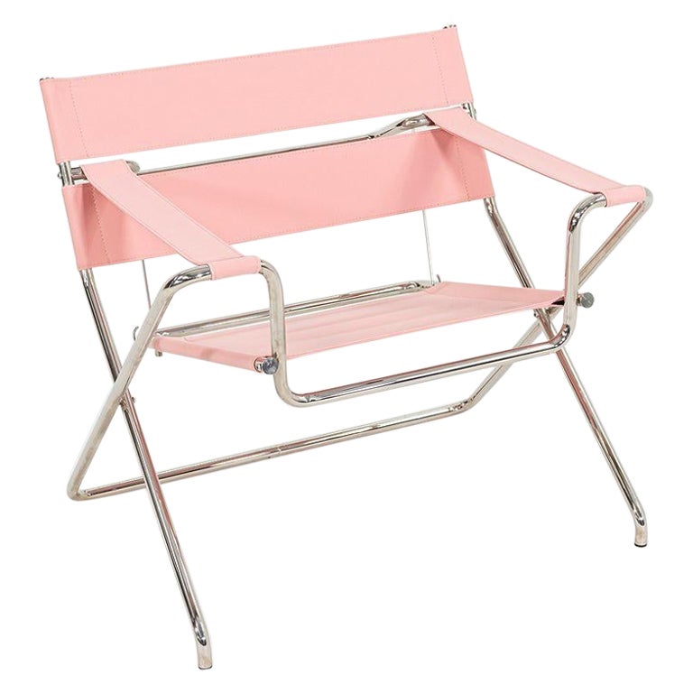 Klappbarer Loungesessel aus Stoff und Chrom, Marcel Breuer für Tecta D4 Bauhaus, 2023