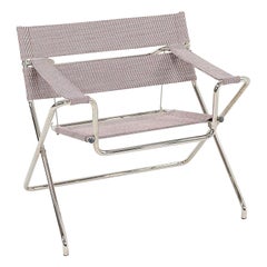 2023 Marcel Breuer for Tecta D4 Bauhaus Folding Lounge Chair in Fabric & Chrome